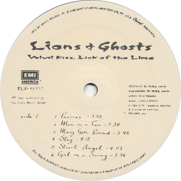 Lions & Ghosts - Velvet Kiss, Lick Of The Lime