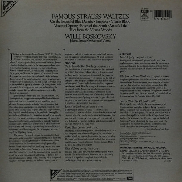 Willi Boskovsky, Wiener Johann Strauss Orchestra - Famous Strauss Waltzes