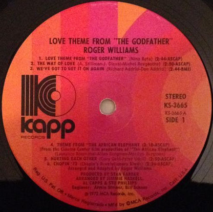 Roger Williams - Love Theme From "The Godfather"