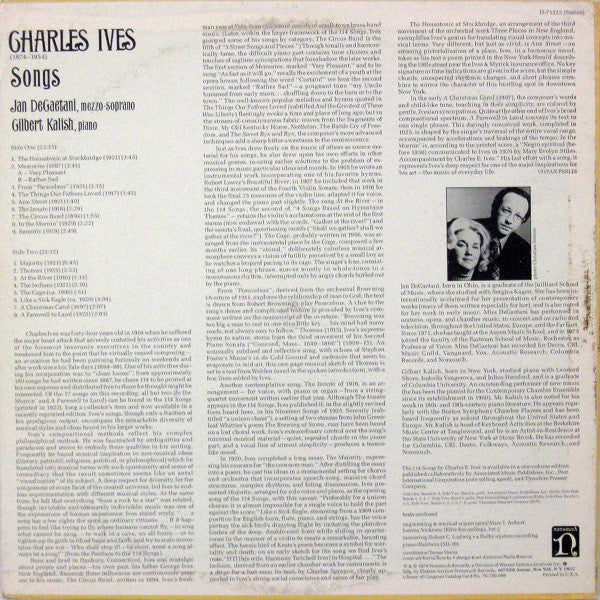 Charles Ives, Jan DeGaetani, Gilbert Kalish - Songs