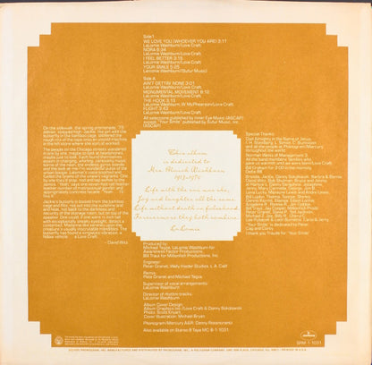 We Love You (Whoever You Are) - secondary