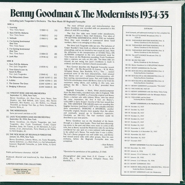Benny Goodman - Benny Goodman With The Modernists 1934-35