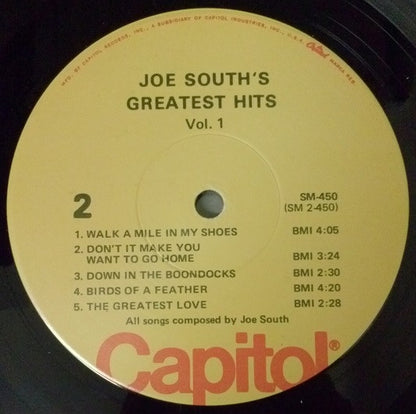 Joe South's Greatest Hits Vol. I - secondary