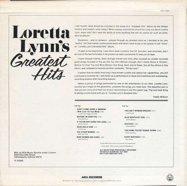 Loretta Lynn's Greatest Hits - secondary