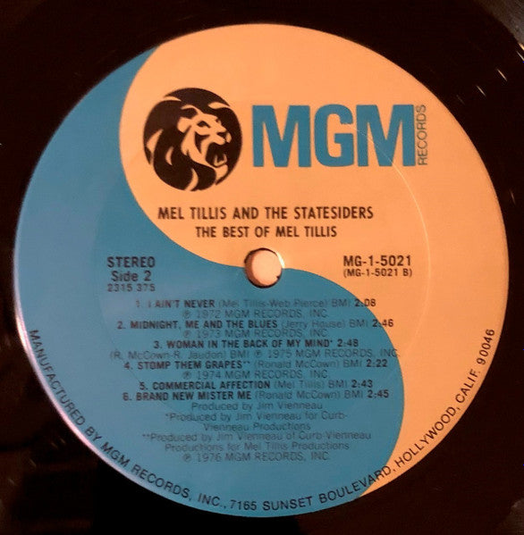 Mel Tillis, The Statesiders - The Best Of Mel Tillis And The Statesiders