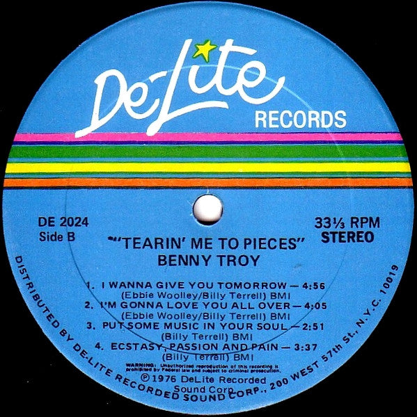 Benny Troy - Tearin' Me To Pieces