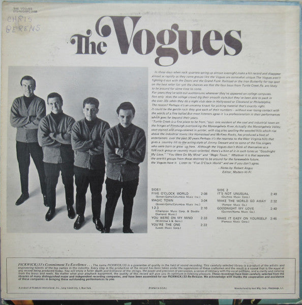 The Vogues - Five O'Clock World