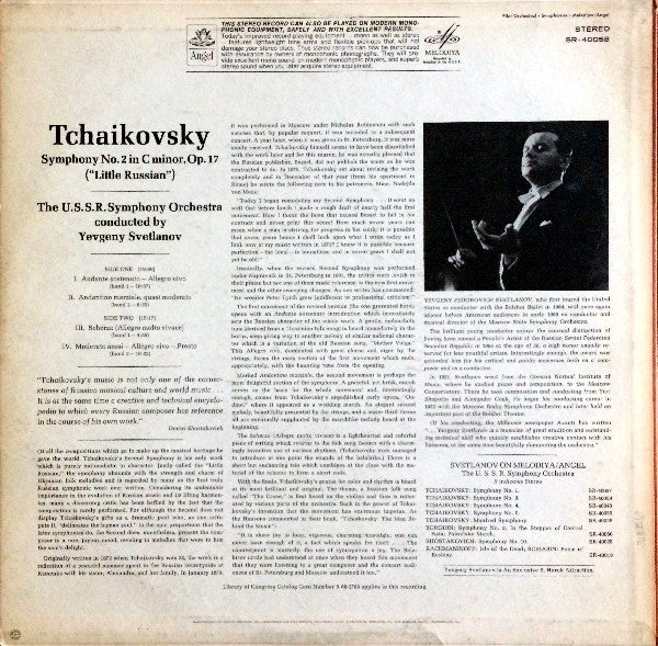 Pyotr Ilyich Tchaikovsky, Russian State Symphony Orchestra, Evgeni Svetlanov - Symphony No. 2 In C Minor "Little Russian"