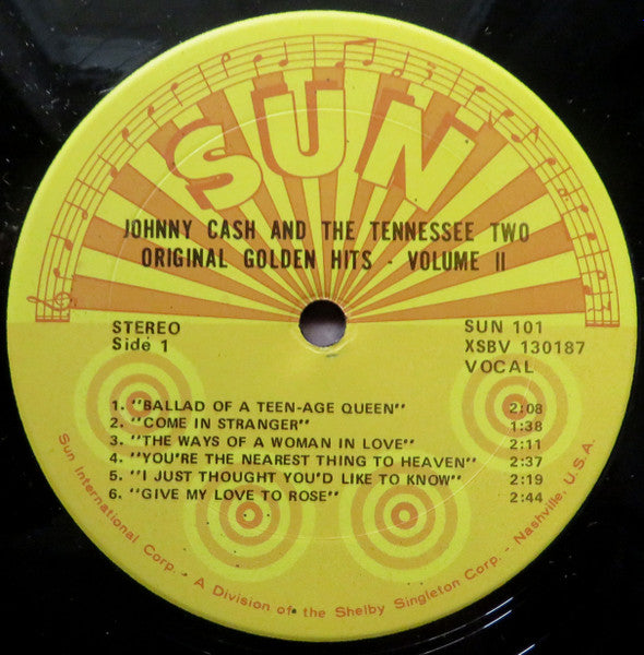 Johnny Cash & The Tennessee Two - Original Golden Hits Volume II