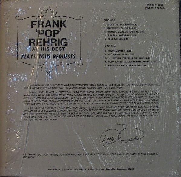 Frank 'Pop' Rehrig At His Best - Plays Your Requests - secondary