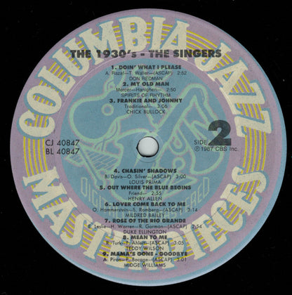The 1930's -The Singers - secondary