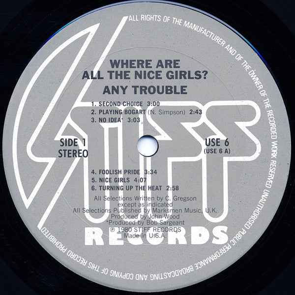Where Are All The Nice Girls? - secondary