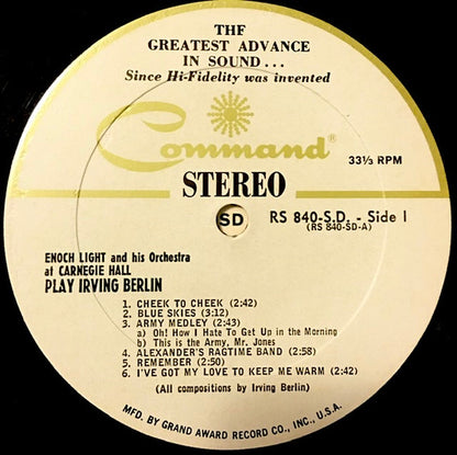 Enoch Light And His Orchestra - Enoch Light And His Orchestra At Carnegie Hall Play Irving Berlin