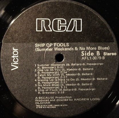 Ship Of Fools (Summer Weekends And No More Blues) - secondary