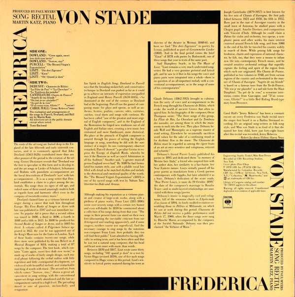 Frederica von Stade - Song Recital