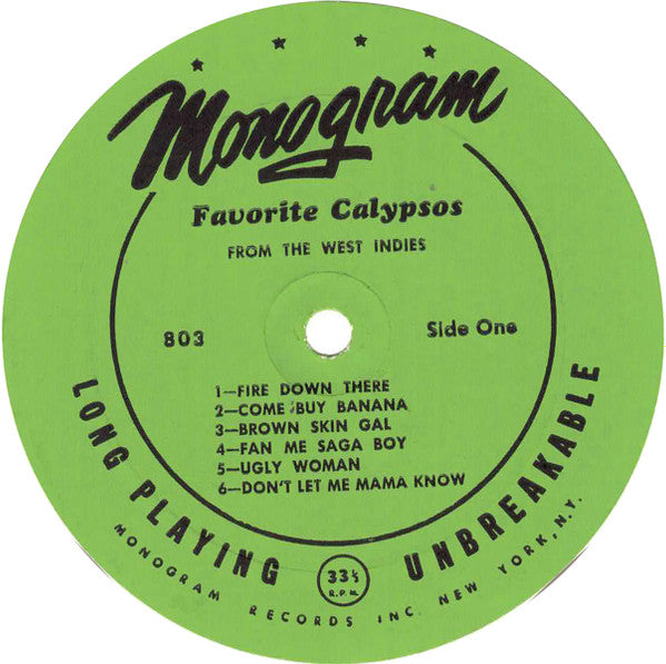 Various - Favorite Calypsos From The West Indies