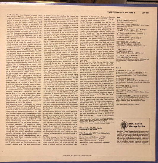 Paul Whiteman, Volume 1 - secondary