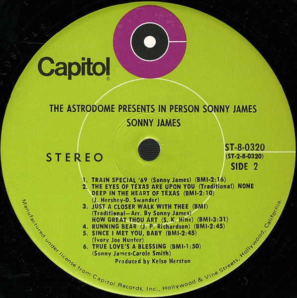 The Astrodome Presents In Person Sonny James - secondary