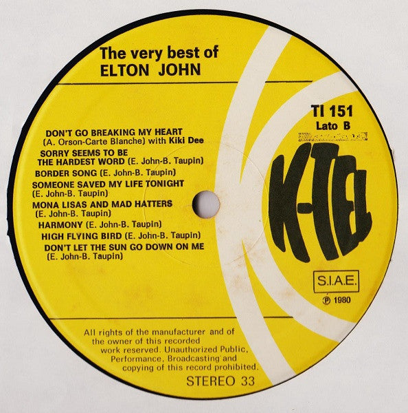 The Very Best Of Elton John - secondary