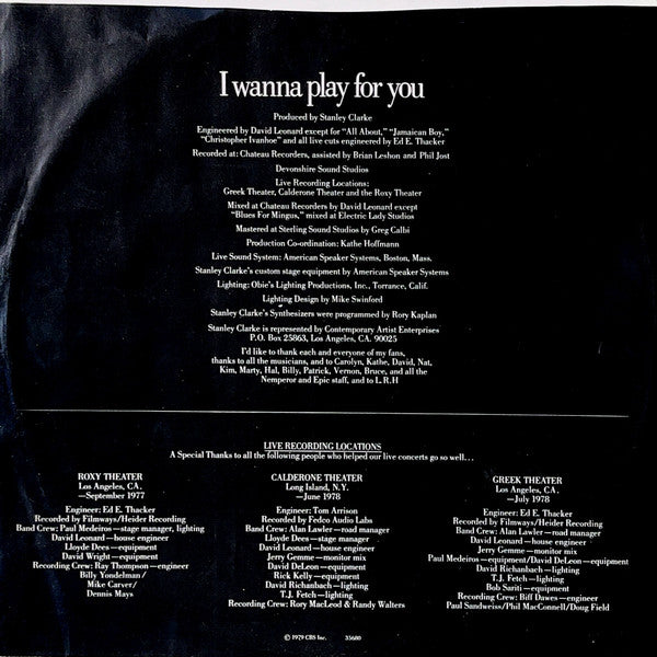 I Wanna Play For You - secondary