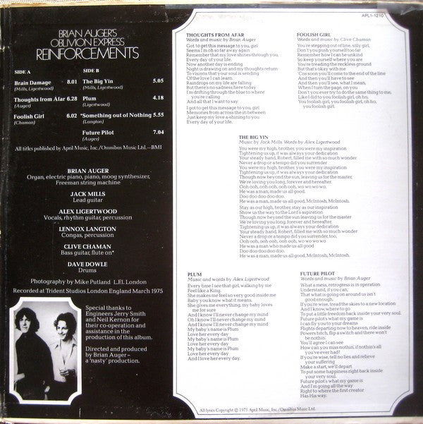 Brian Auger's Oblivion Express - Reinforcements