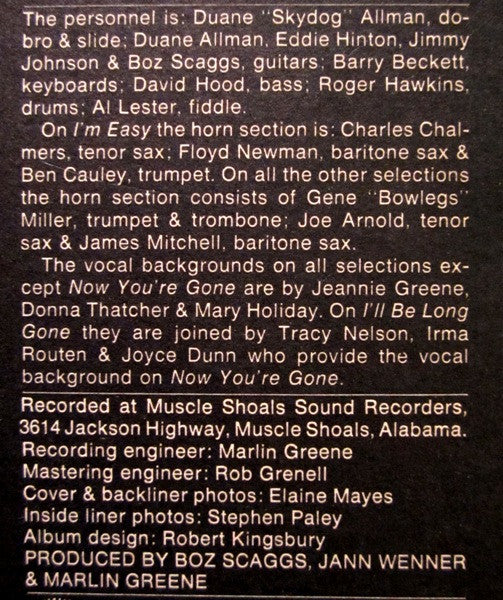 Boz Scaggs - secondary