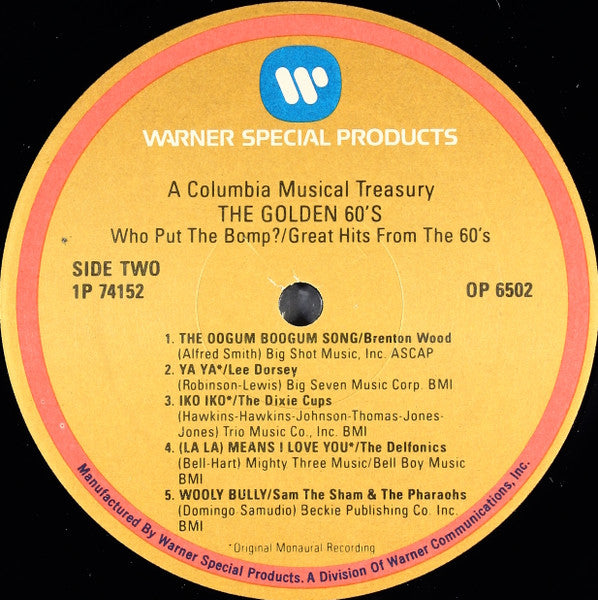 Great Hits From The 60's / Who Put The Bomp...?  - secondary