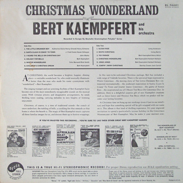 Bert Kaempfert & His Orchestra - Christmas Wonderland