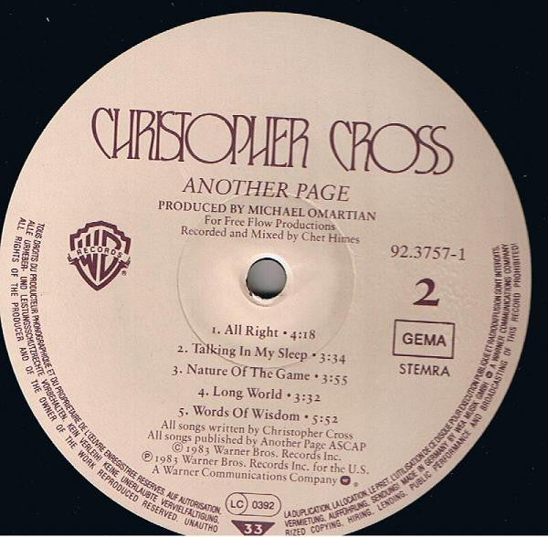 Christopher Cross - Another Page