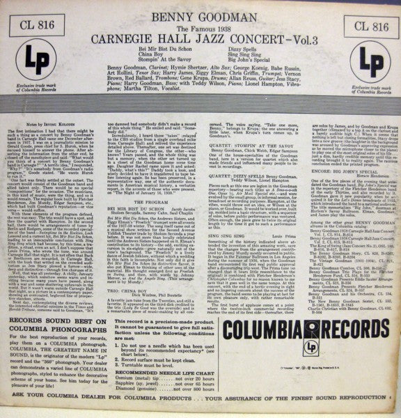 The Famous 1938 Carnegie Hall Jazz Concert Vol.3 - secondary