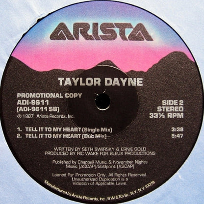 Tell It To My Heart - secondary