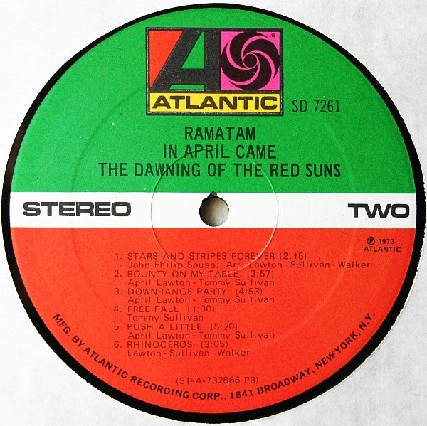 In April Came The Dawning Of The Red Suns - secondary