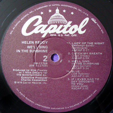 We'll Sing In The Sunshine - secondary