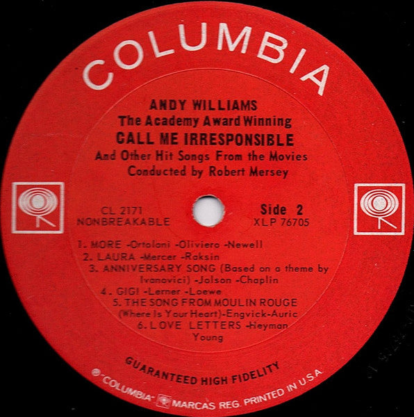 Call Me Irresponsible And Other Hit Songs From The Movies - secondary