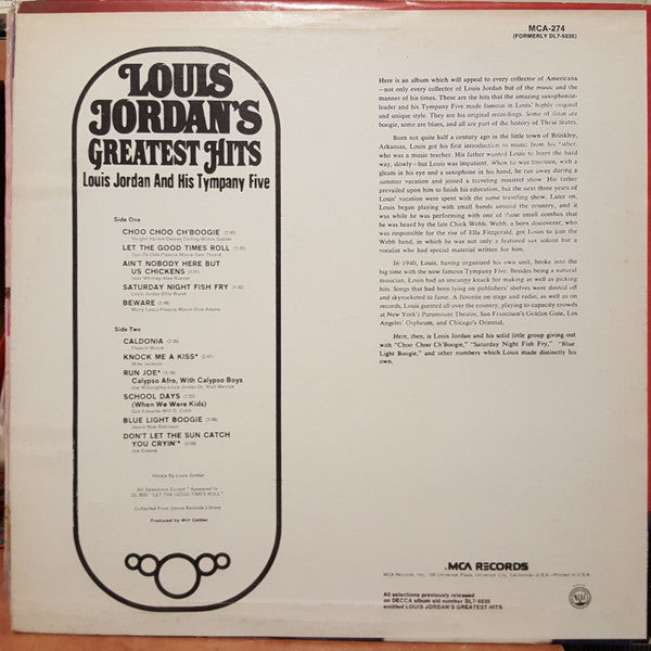 Louis Jordan's Greatest Hits - secondary