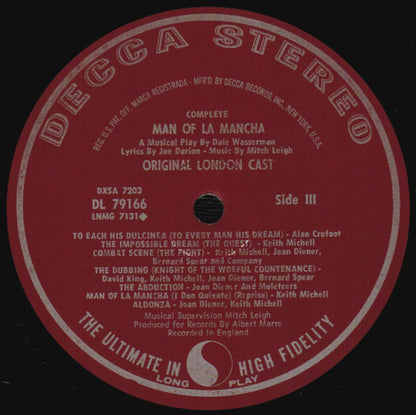 Man Of La Mancha (The London Original Cast) - secondary