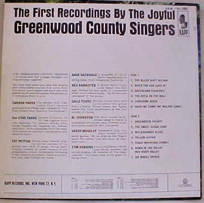 The First Recordings By The Joyful Greenwood County Singers - secondary