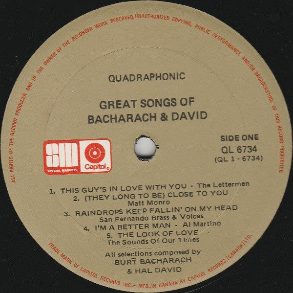 Great Songs Of Bacharach & David - secondary