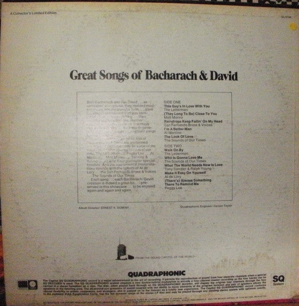 Great Songs Of Bacharach & David - secondary