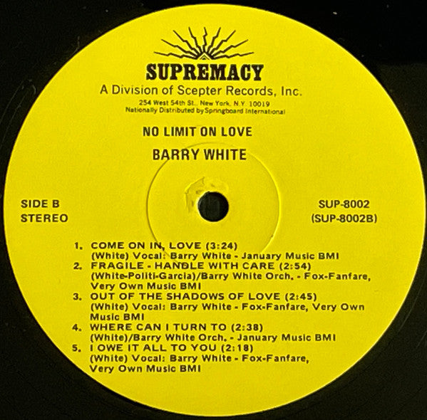 No Limit On Love - secondary