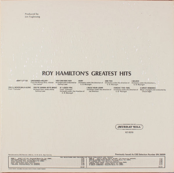 Roy Hamilton's Greatest Hits - secondary