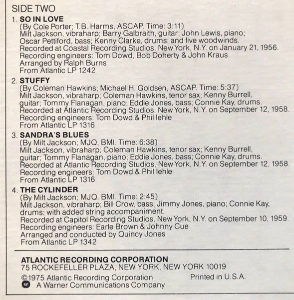 The Art Of Milt Jackson - The Atlantic Years - secondary