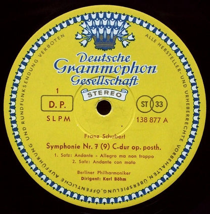 Franz Schubert, Berliner Philharmoniker, Karl Böhm - Symphonie Nr. 7 (9) Op. Posth.