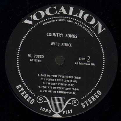 Webb Pierce - Country Songs