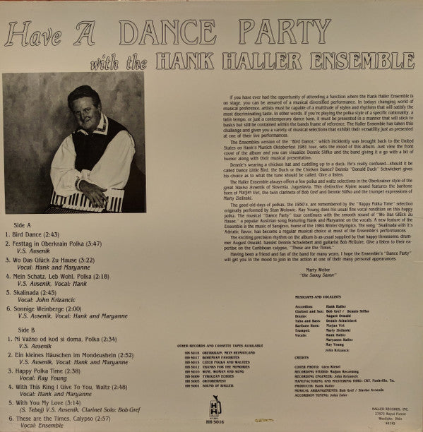 Hank Haller Ensemble - Have A Dance Party