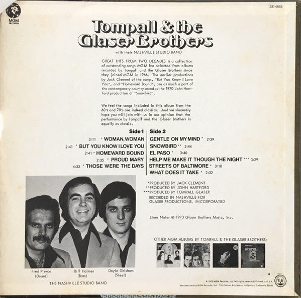 Tompall Glaser & The Glaser Brothers - Sing Great Hits From Two Decades
