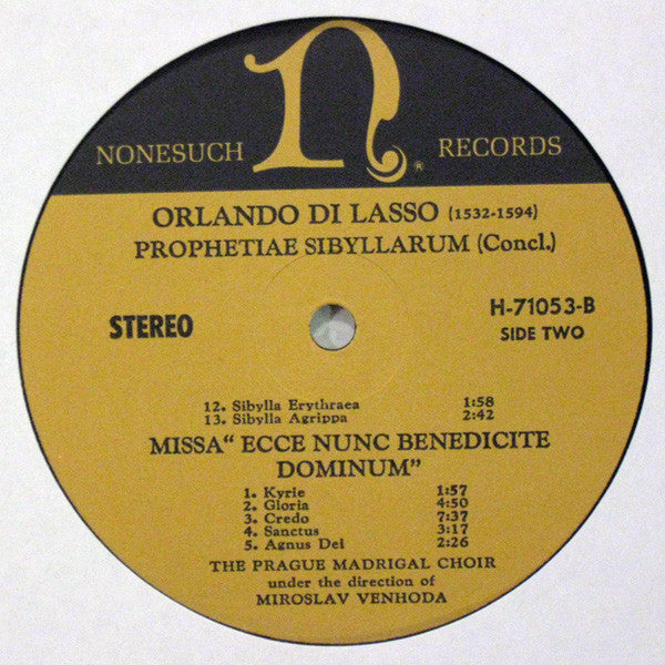 Roland de Lassus, Prague Madrigal Singers, Miroslav Venhoda - Prophetiae Sibyllarum / Missa "Ecce Nunc Benedicite Dominum"