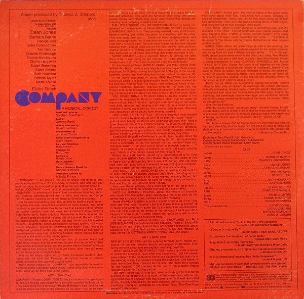 "Company" Original Broadway Cast - Company (A Musical Comedy) (Original Cast Recording)