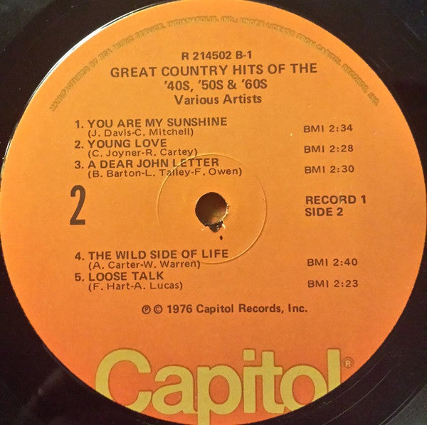 Great Country Hits Of The 40's 50's & 60's - secondary