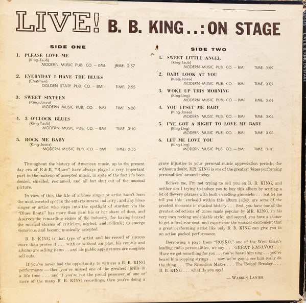 Live! B.B.King On Stage - secondary